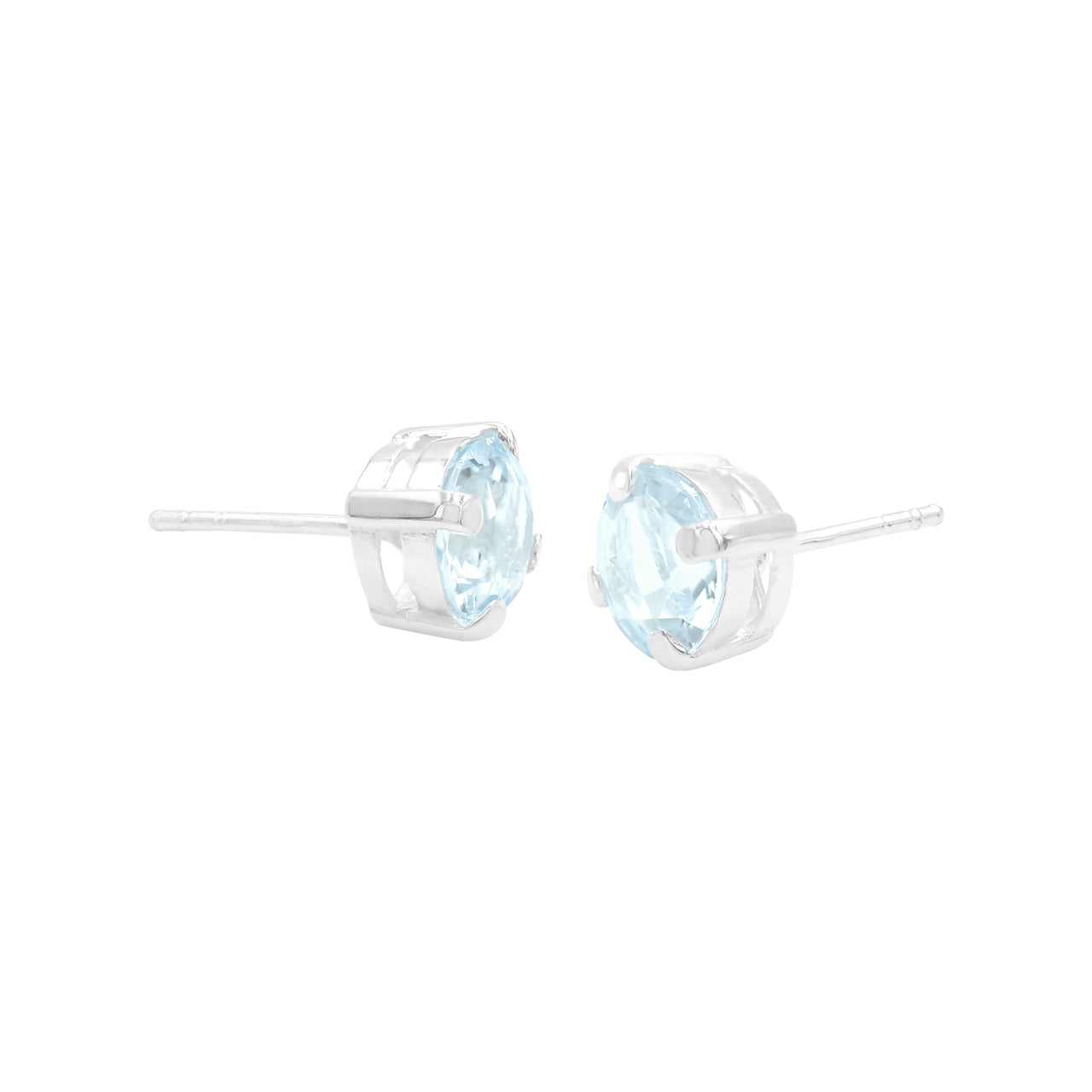 Pendientes tipo poste de plata de ley con topacio azul facetado Starborn