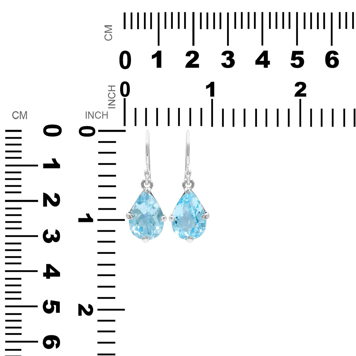 Starborn Pear Faceted Gemstones Dangle Earrings in Fine Sterling Silver