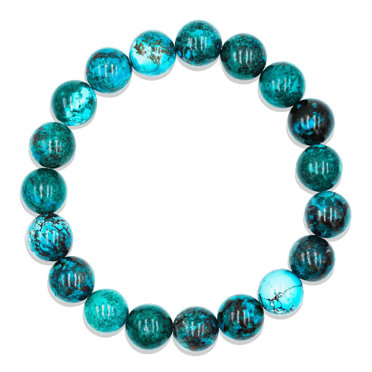Starborn 10 mm Chrysocolla Beaded Elastic Bracelet