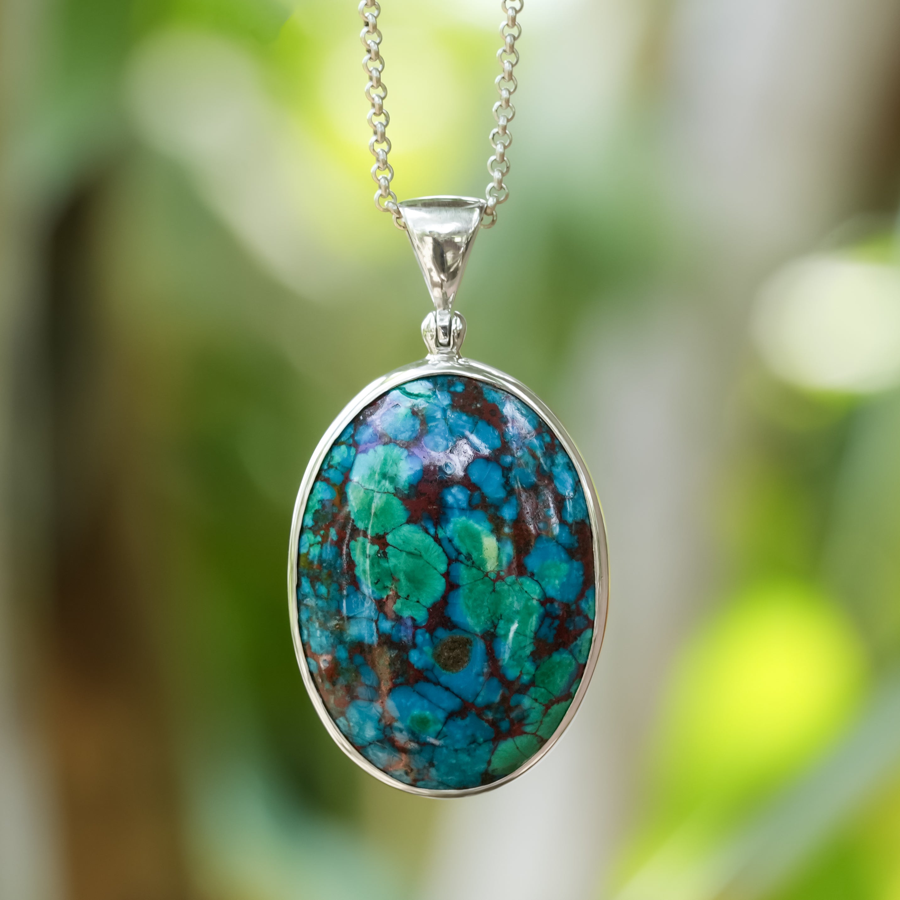 Starborn Chile Chrysocolla Pendant in Sterling Silver