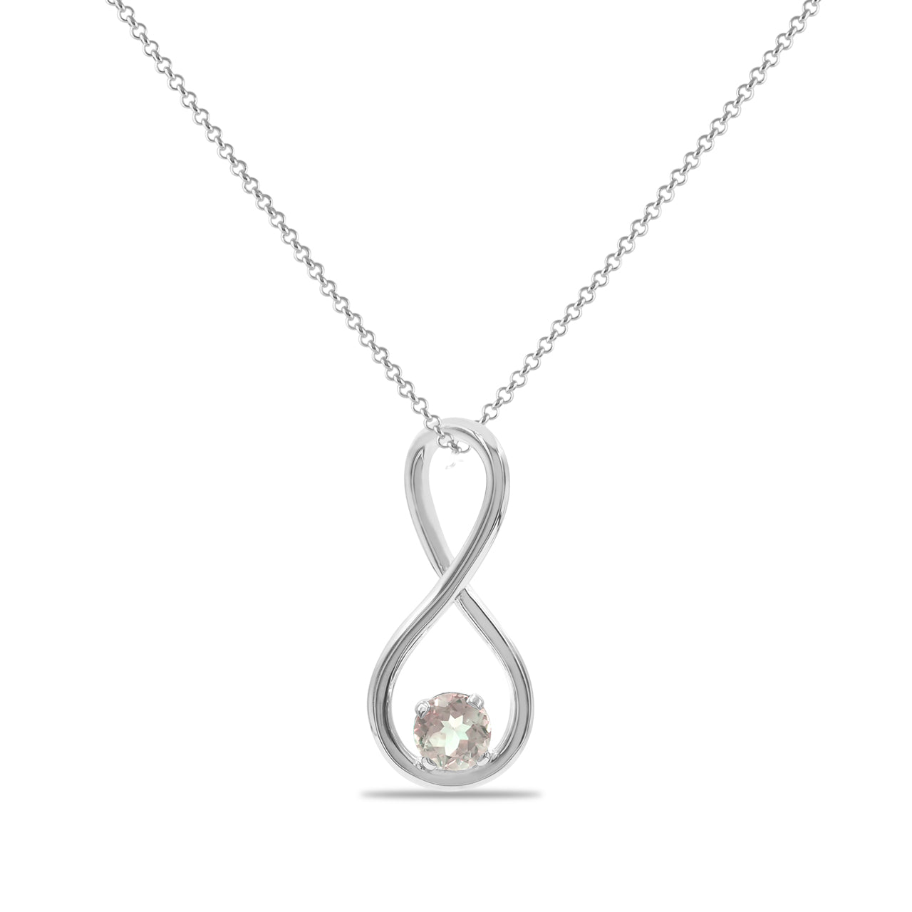 Starborn Faceted Topaz Infinity Pendant in Fine Sterling Silver
