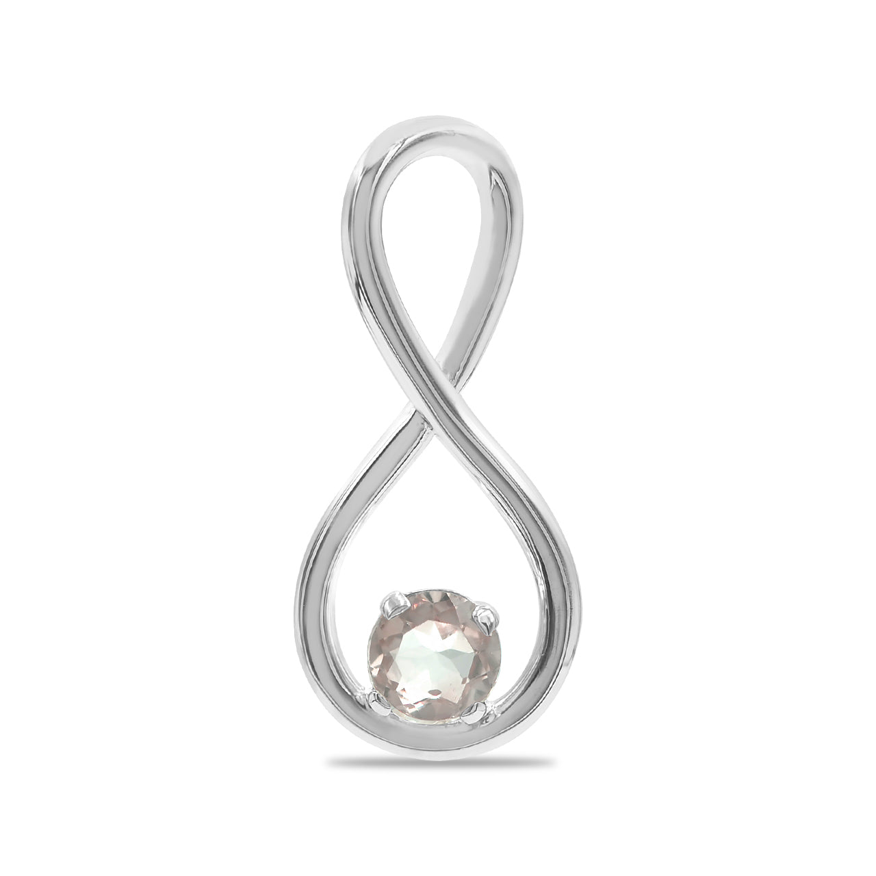 Starborn Faceted Topaz Infinity Pendant in Fine Sterling Silver
