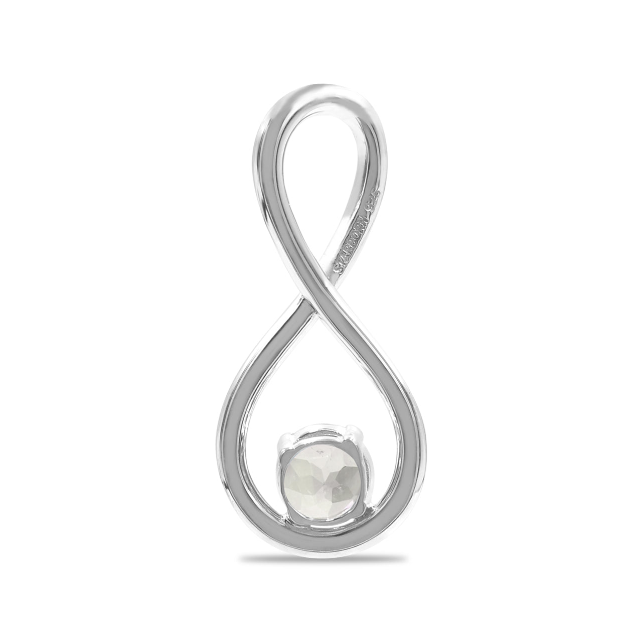Starborn Unendlichkeitsanhänger mit facettiertem Edelstein aus feinem Sterlingsilber