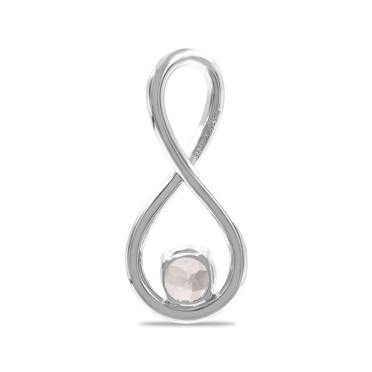 Starborn Faceted Topaz Infinity Pendant in Fine Sterling Silver