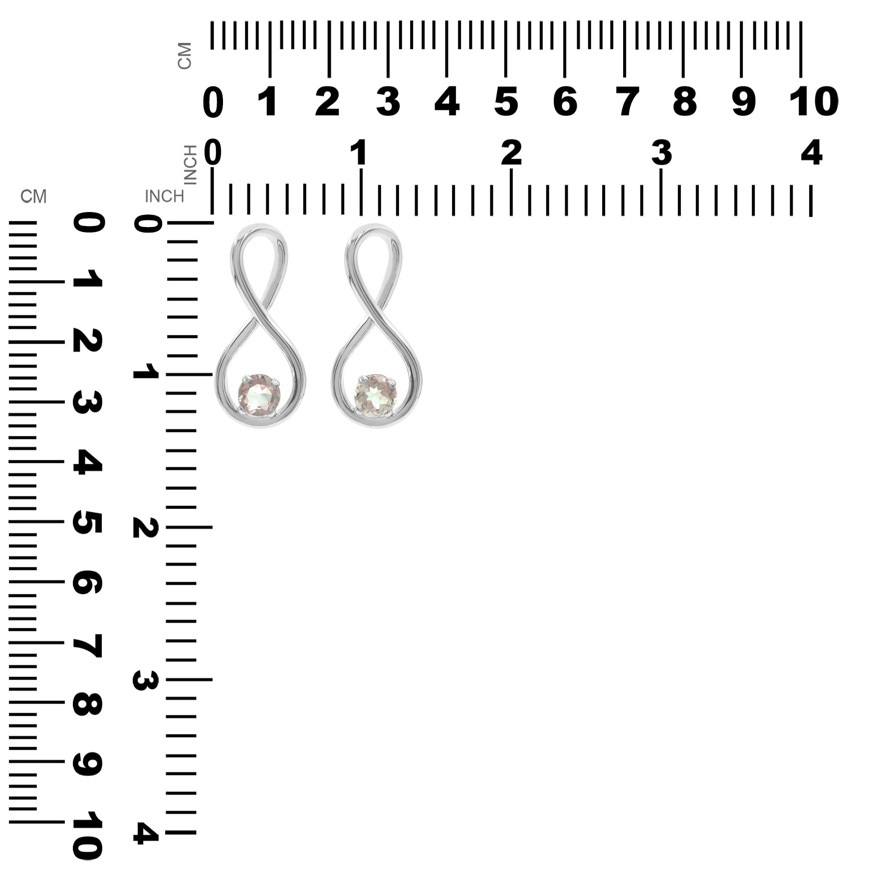 Starborn Faceted Topaz Infinity Pendant in Fine Sterling Silver