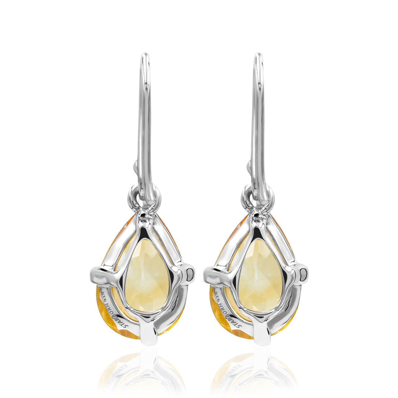 Starborn Pear Faceted Gemstones Dangle Earrings in Fine Sterling Silver