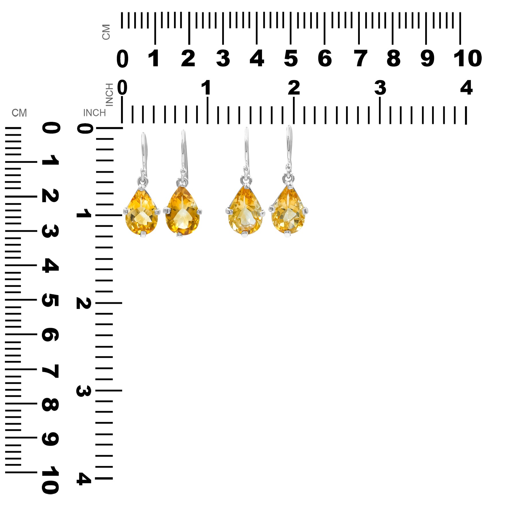 Starborn Pear Faceted Gemstones Dangle Earrings in Fine Sterling Silver