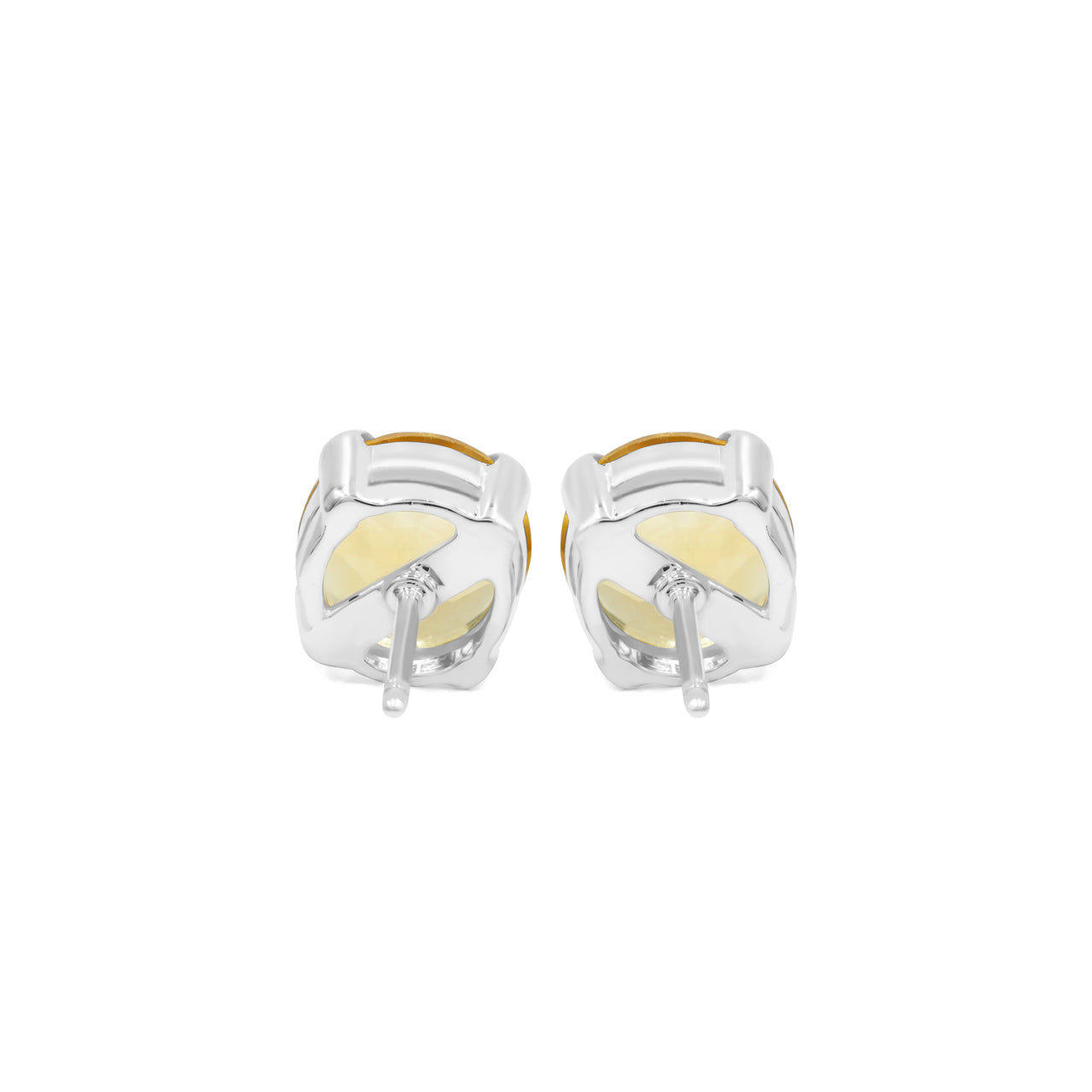 Faceted Citrine Round 9mm Post Earrings