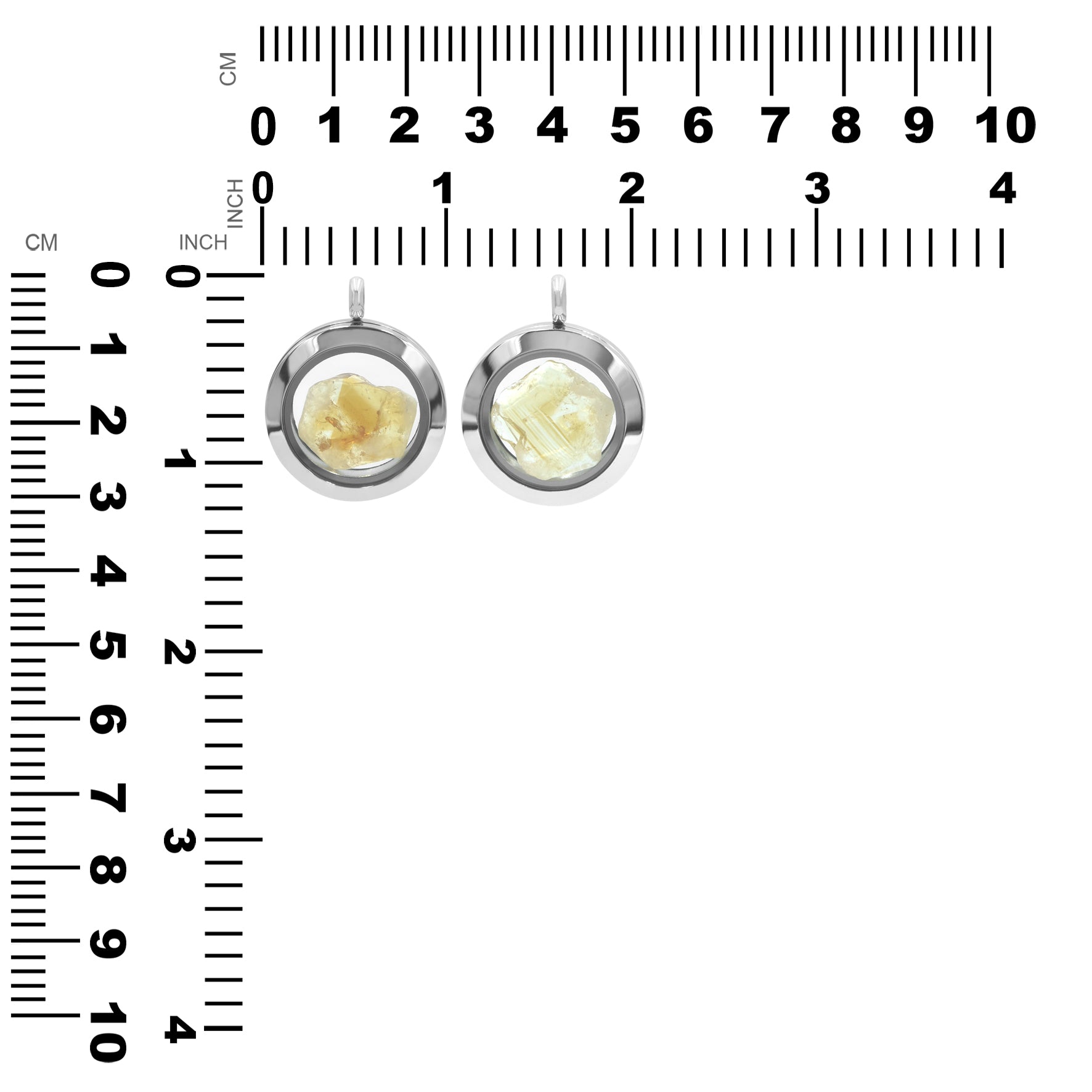 Starborn Gemstone Window Pendant Necklace in Stainless Steel