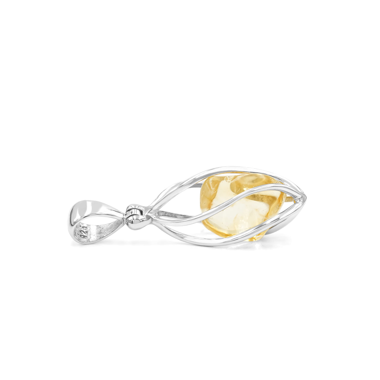 Citrine Spiral Caged Pendant