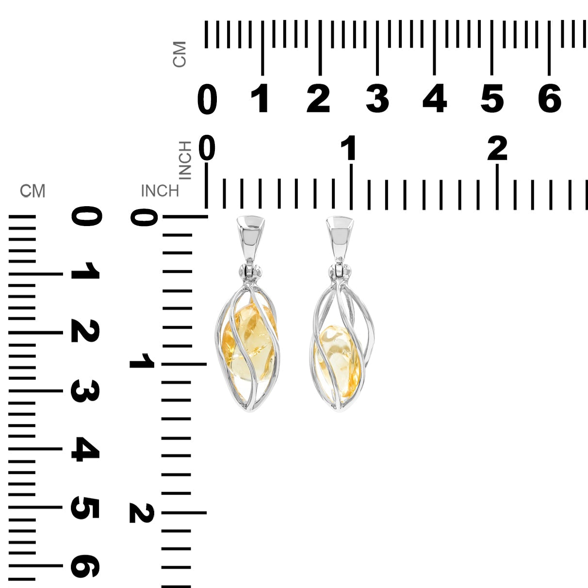 Citrine Spiral Caged Pendant