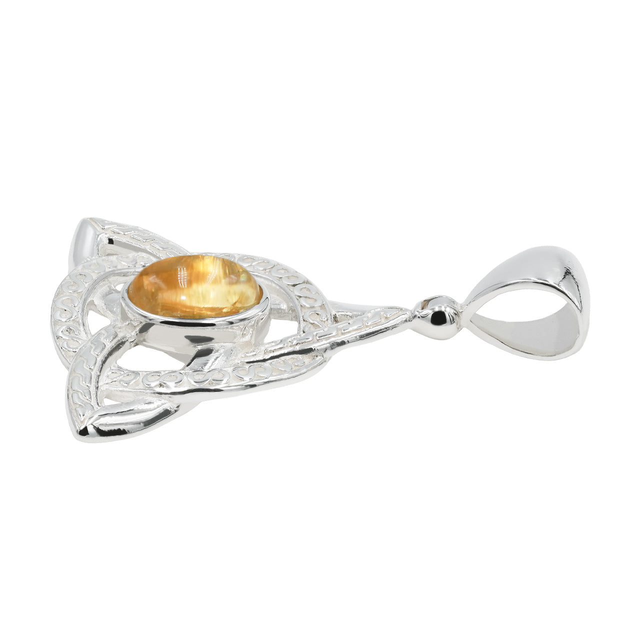 Starborn Citrine Triquetra Pendant in Sterling Silver