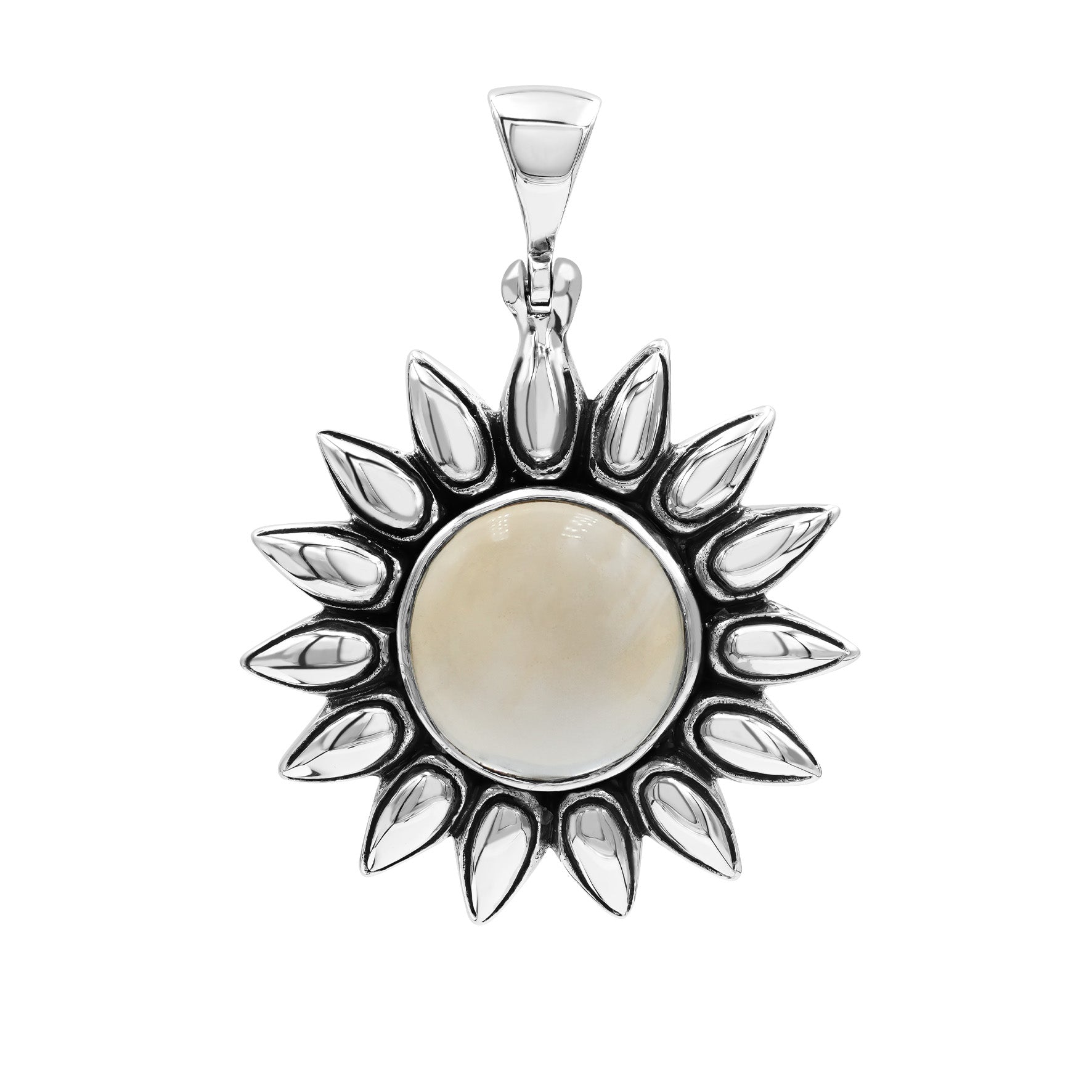 Starborn Citrine Sunflower Pendant in Sterling Silver