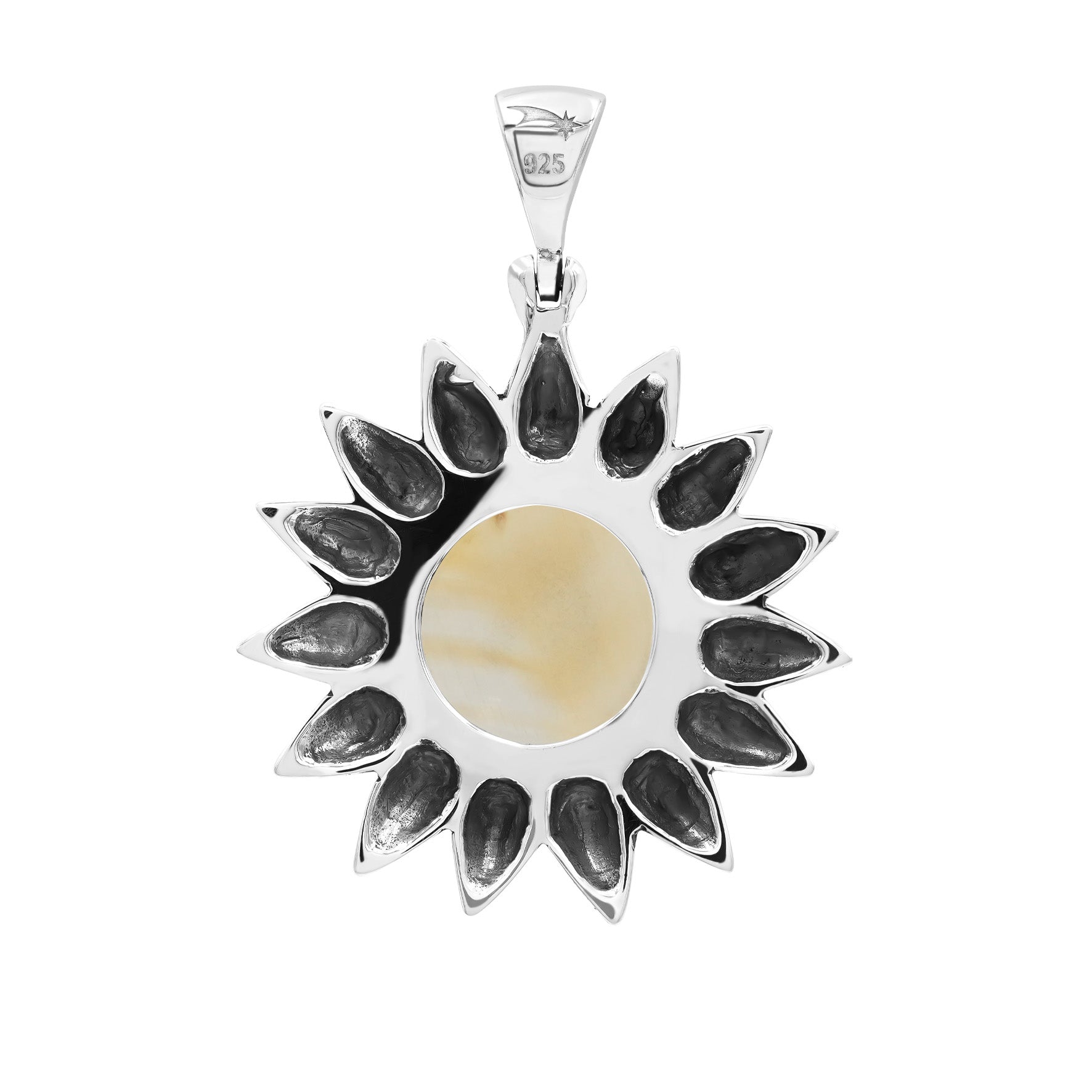 Starborn Citrine Sunflower Pendant in Sterling Silver