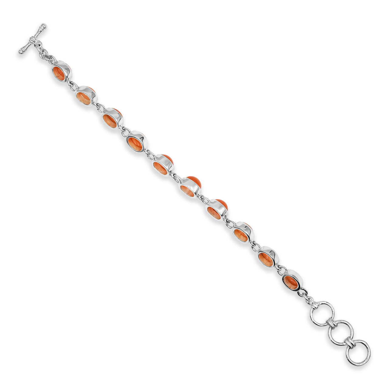 Pulsera Straborn de Cornalina en fina plata de ley