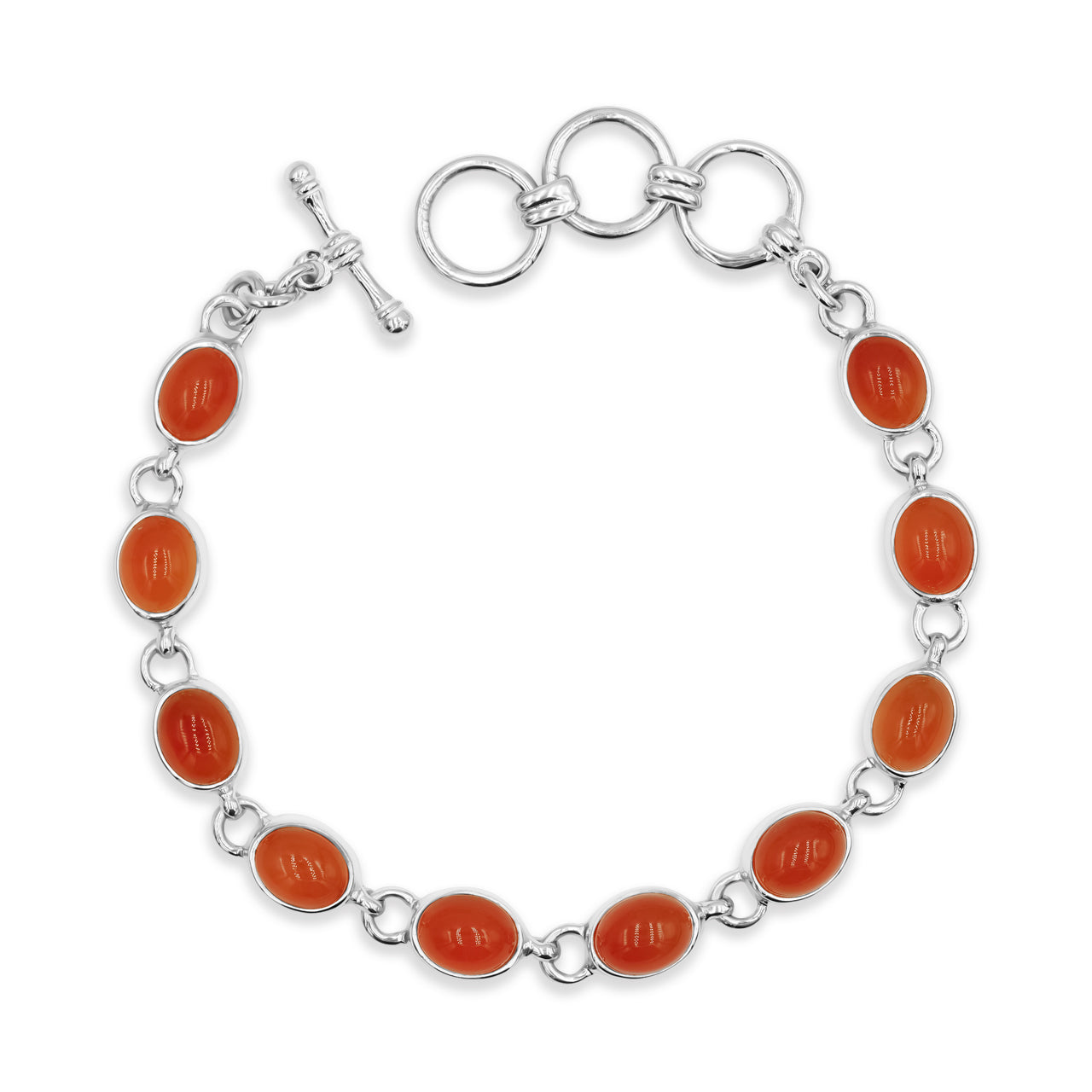 Pulsera Straborn de Cornalina en fina plata de ley