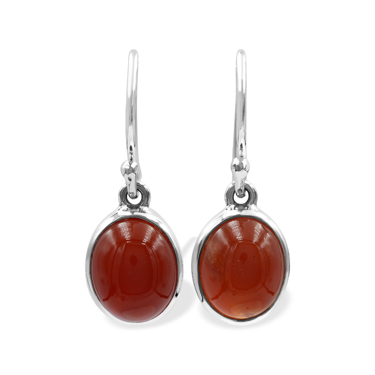 Aretes ovalados de cornalina Starborn en plata de ley