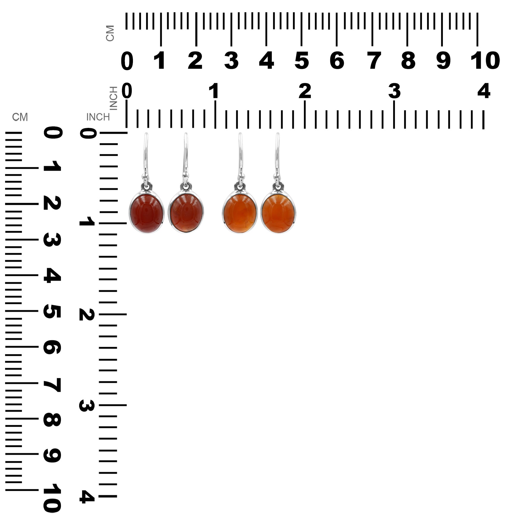 Aretes ovalados de cornalina Starborn en plata de ley