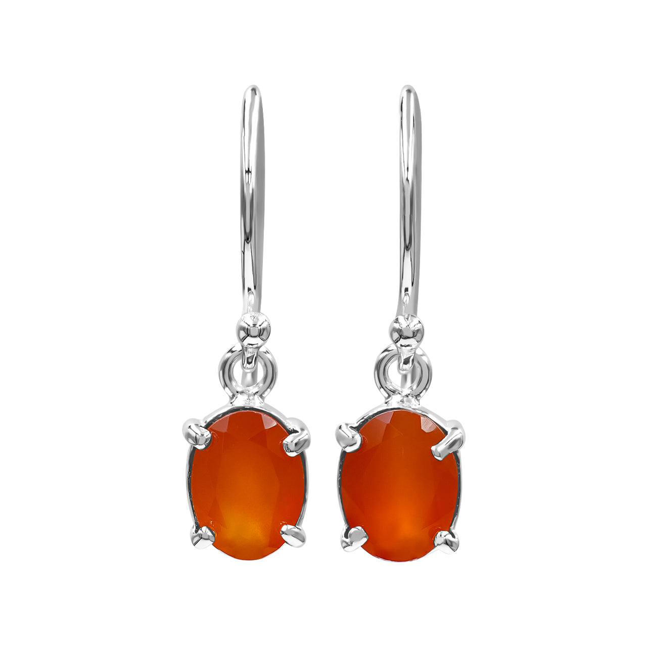 Arete colgante facetado ovalado de cornalina Starborn en plata de ley