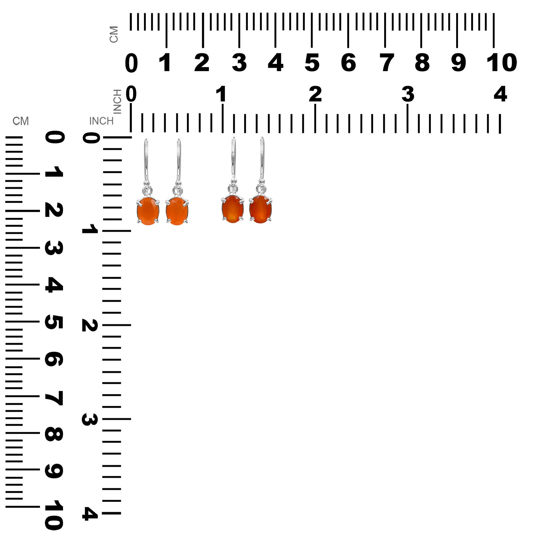 Arete colgante facetado ovalado de cornalina Starborn en plata de ley