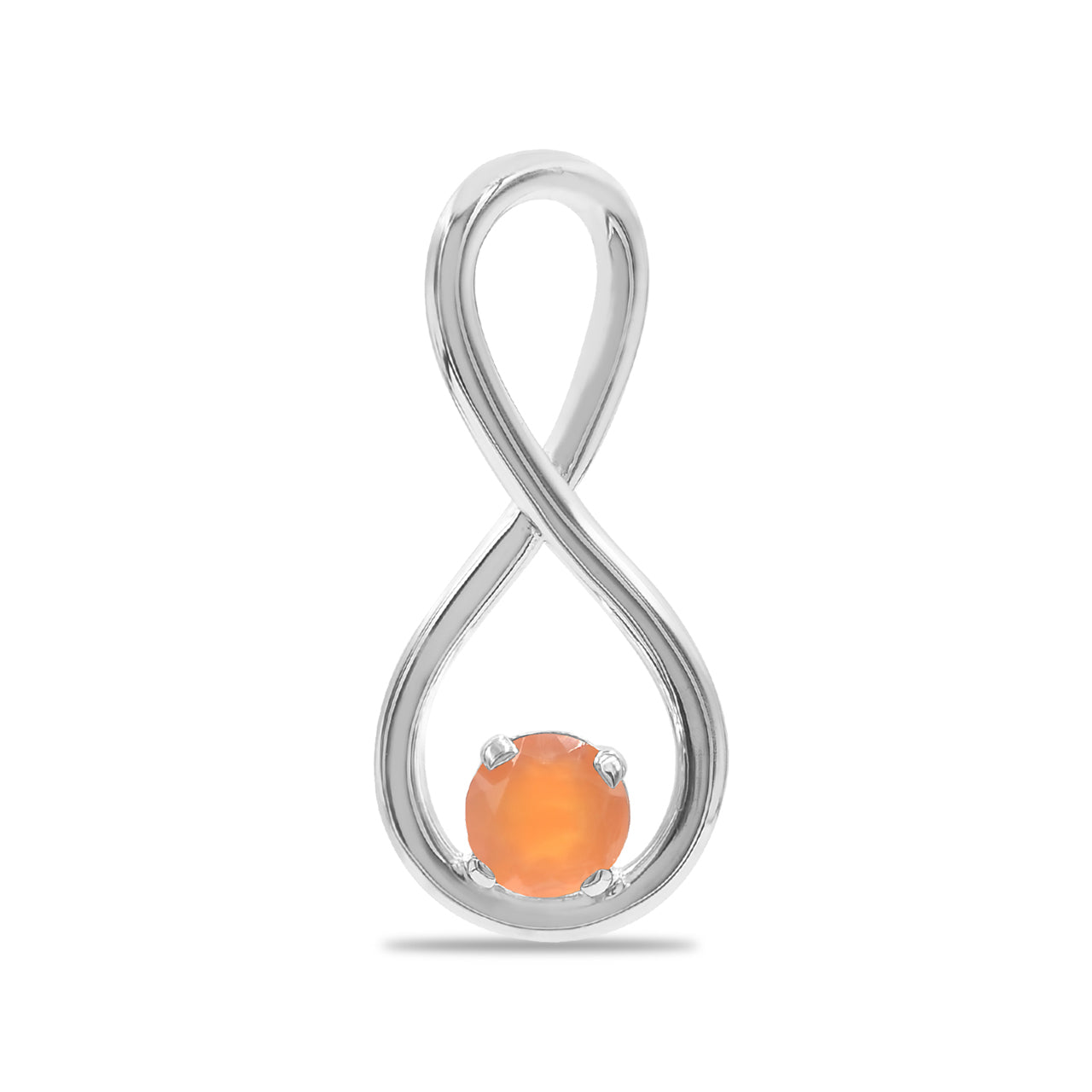 Starborn Faceted Carnelian Infinity Pendant in Fine Sterling Silver
