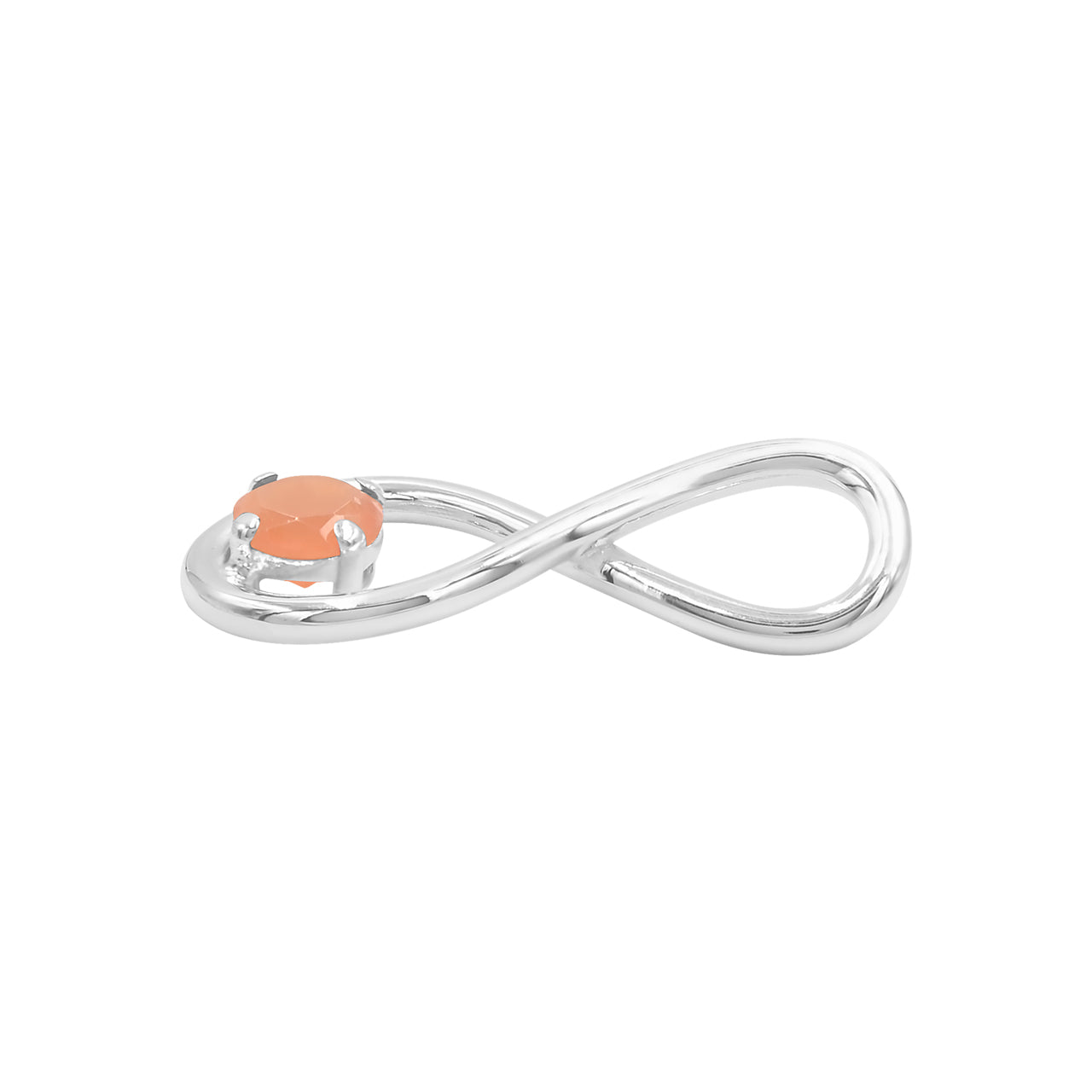 Starborn Faceted Carnelian Infinity Pendant in Fine Sterling Silver