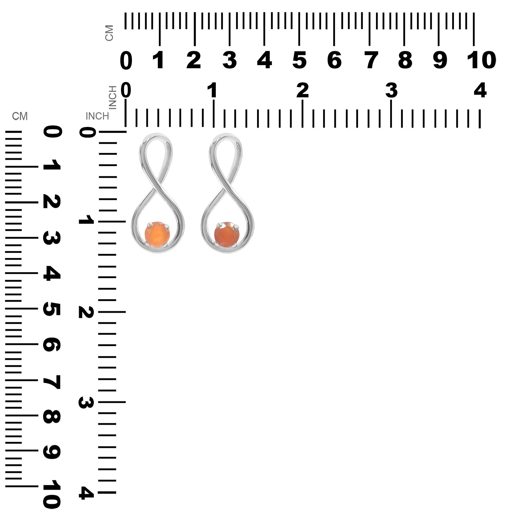 Starborn Faceted Carnelian Infinity Pendant in Fine Sterling Silver