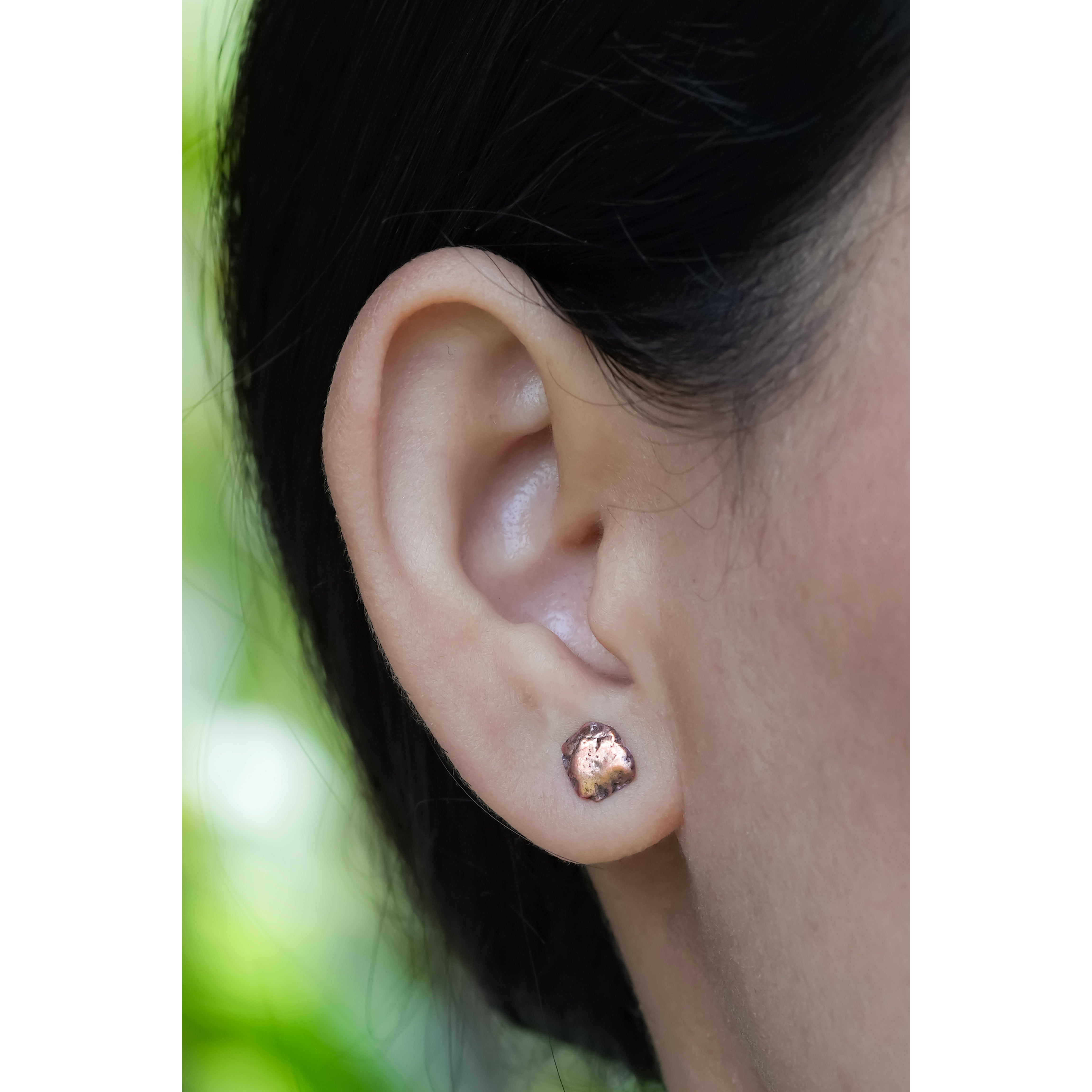 Pendientes de pepita de cobre Starborn con poste de plata de ley