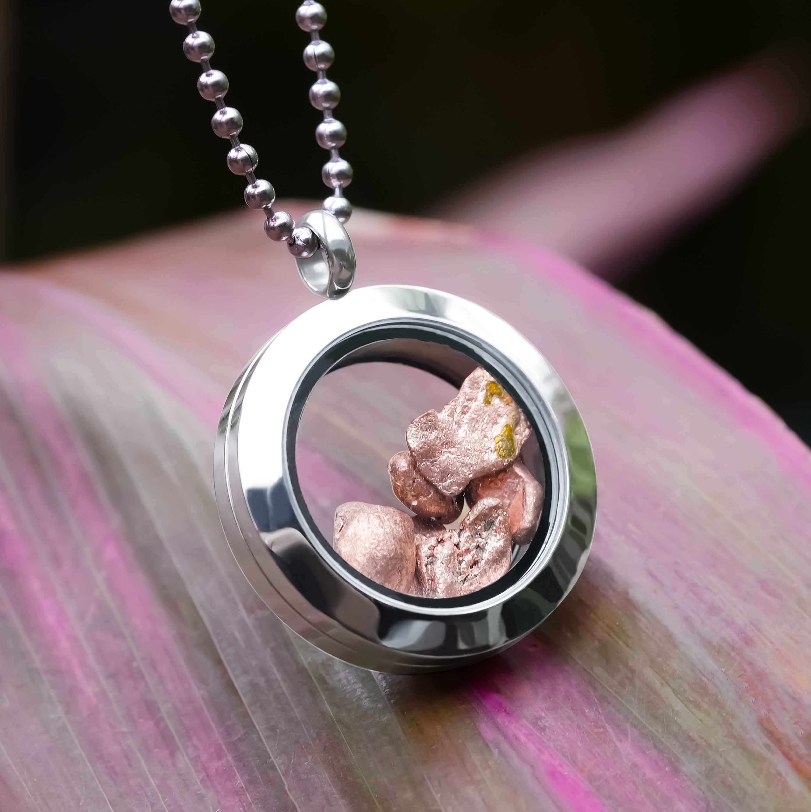 Starborn Gemstone Window Pendant Necklace in Stainless Steel