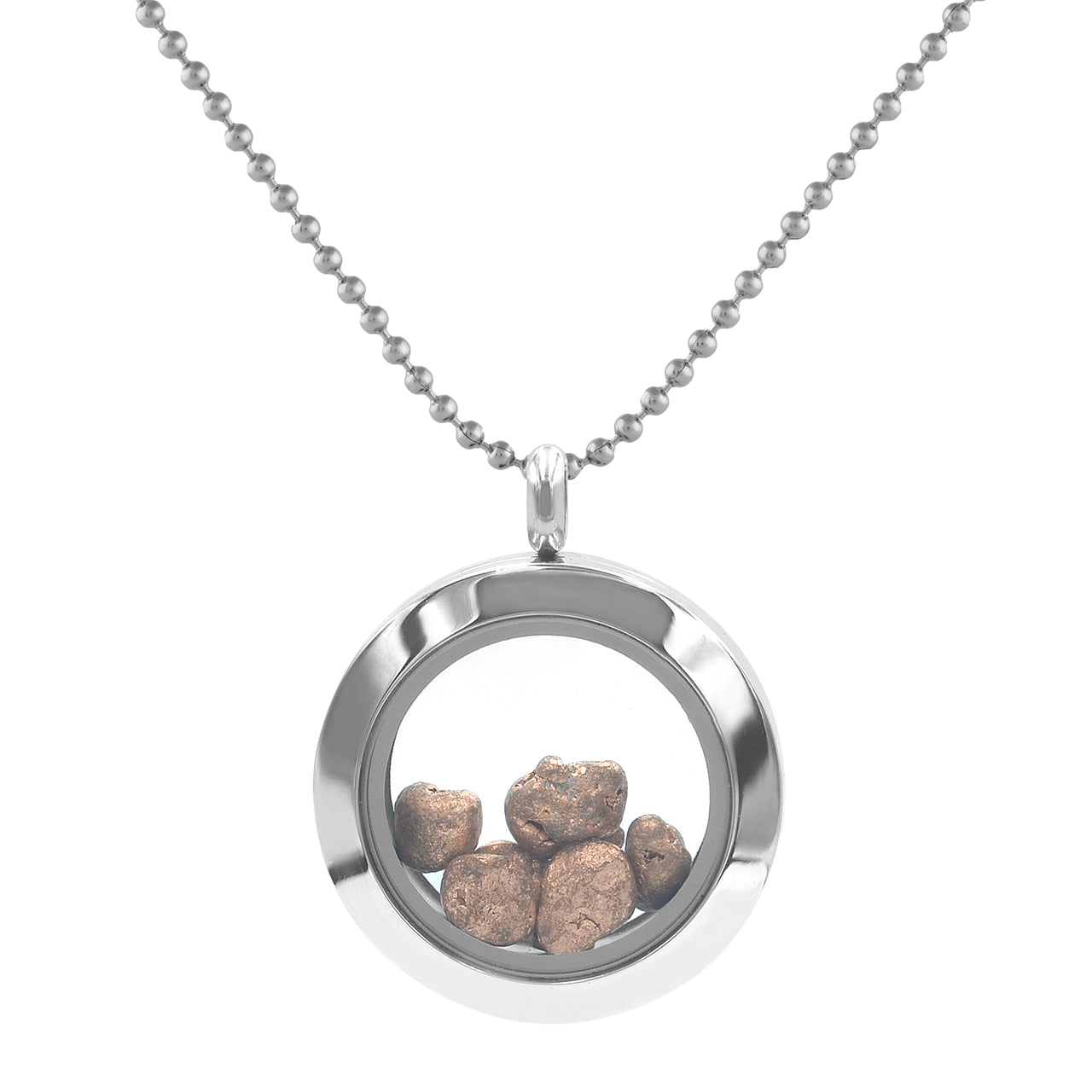 Starborn Gemstone Window Pendant Necklace in Stainless Steel