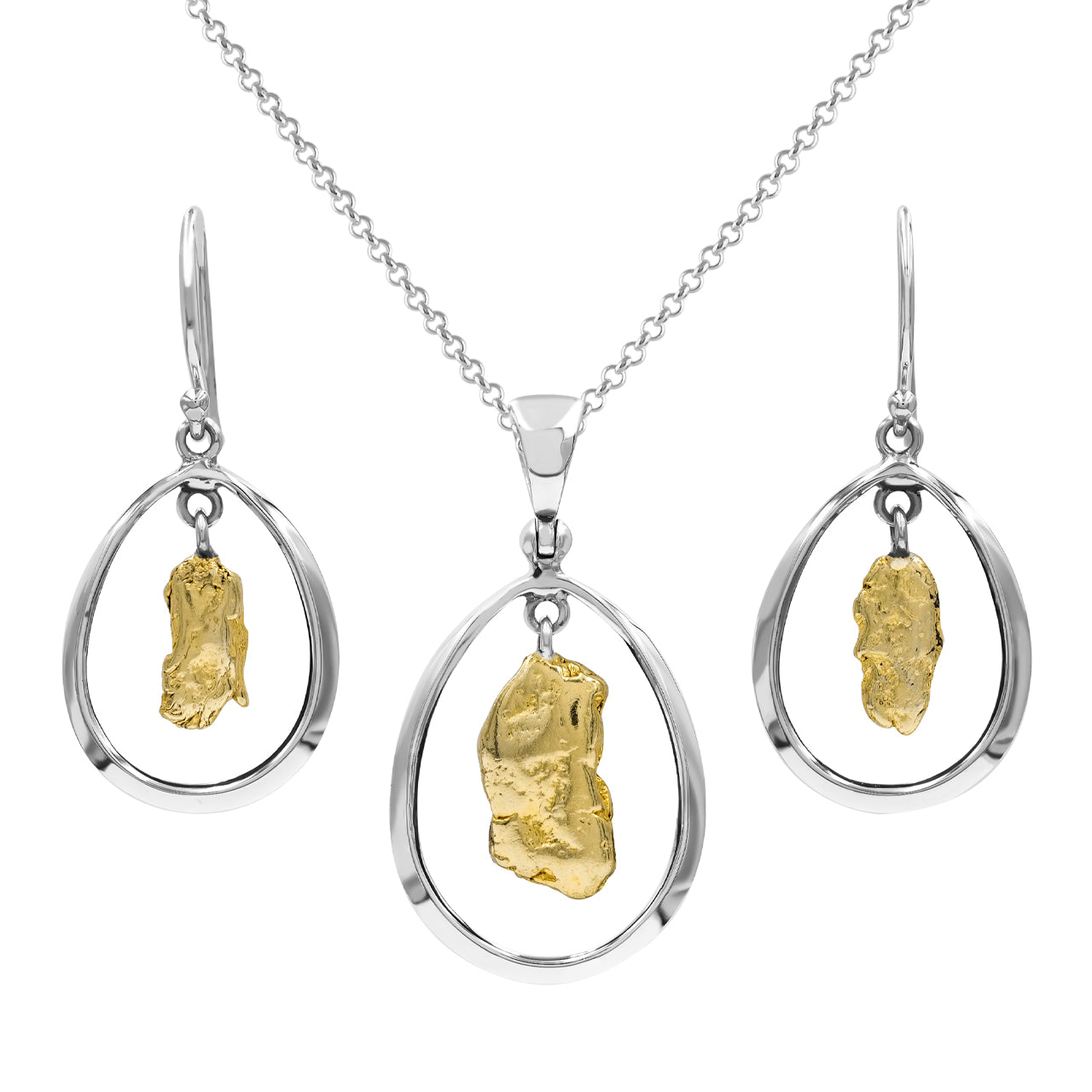 Starborn Copper Earring and Pendant Set in Sterling Silver