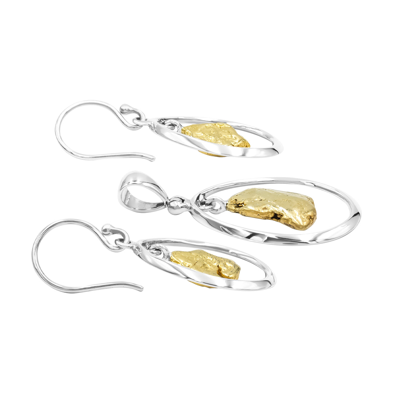 Starborn Copper Earring and Pendant Set in Sterling Silver