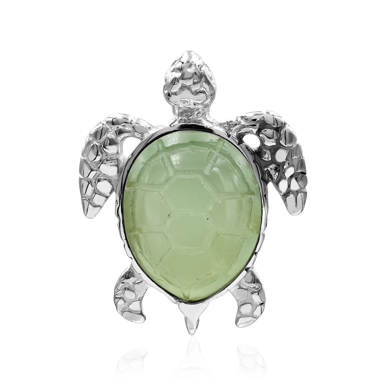 Starborn Carved Sea Turtle Pendant in Fine Sterling Silver