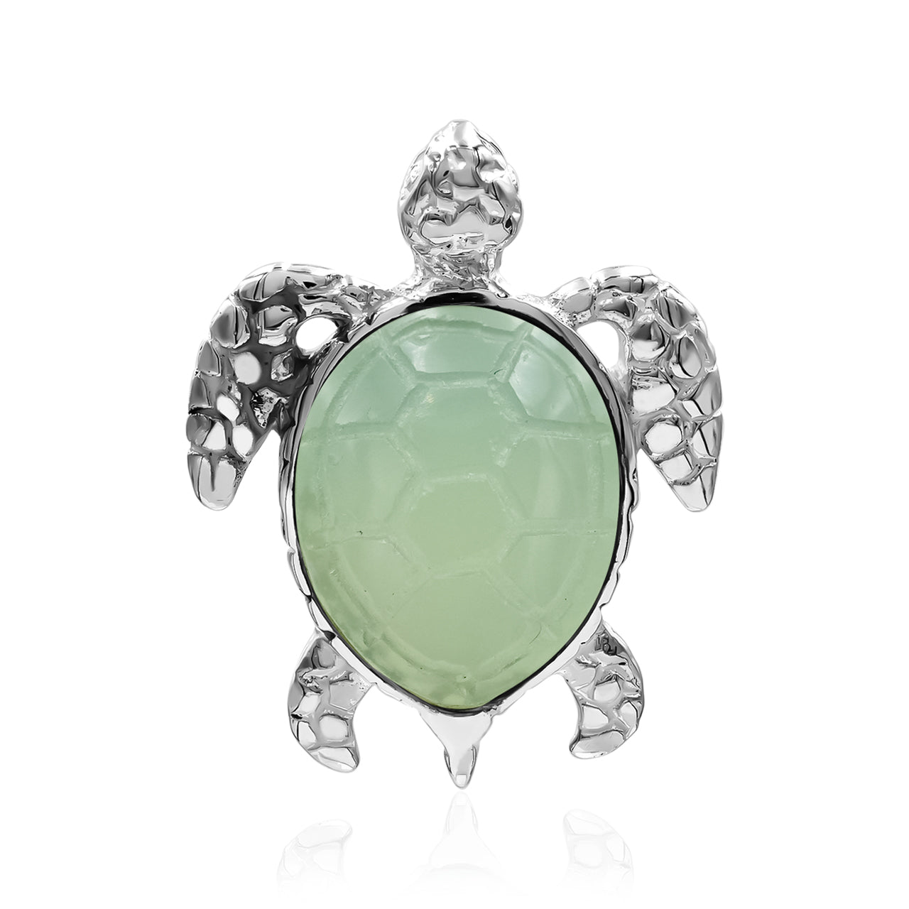 Starborn Carved Sea Turtle Pendant in Fine Sterling Silver