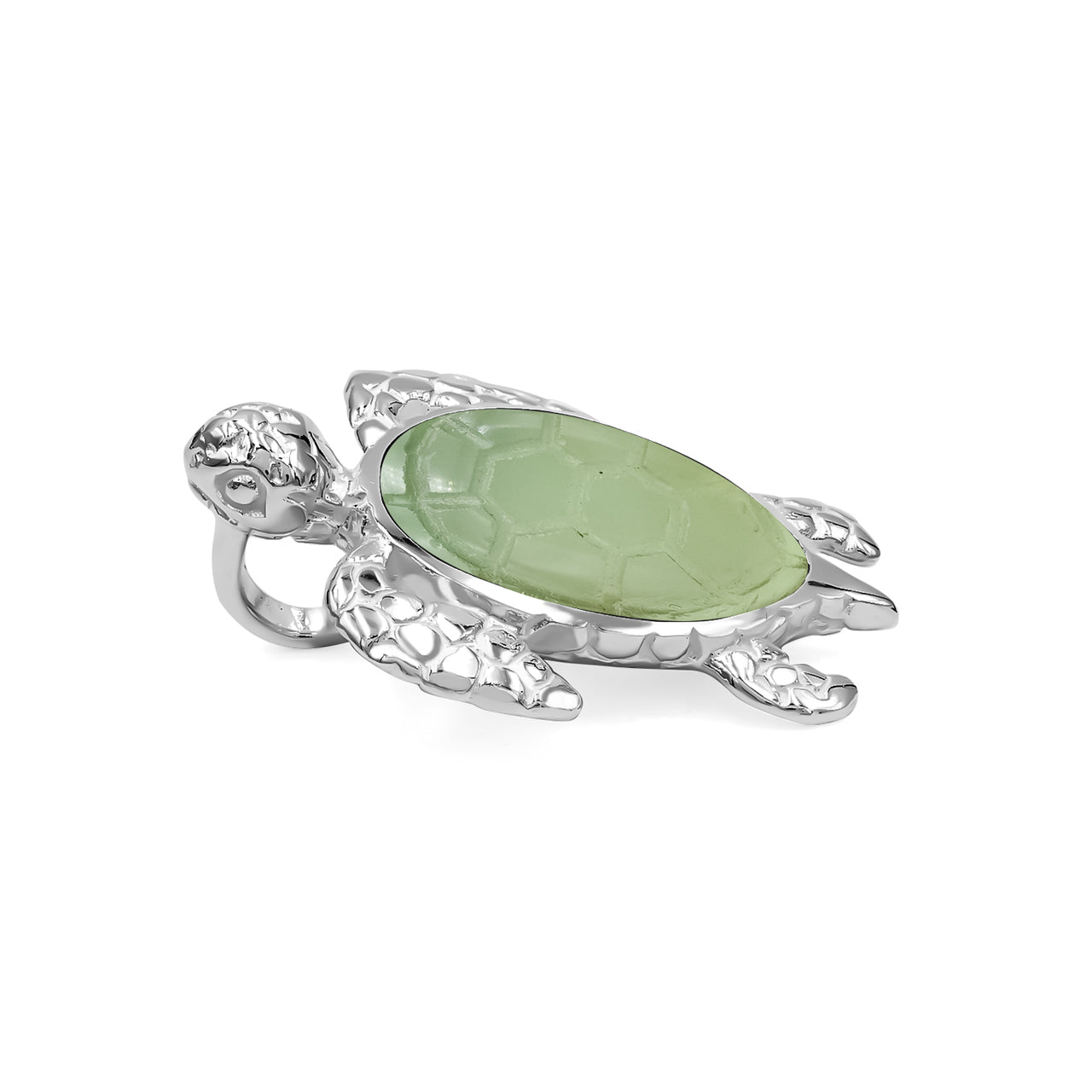 Starborn Carved Sea Turtle Pendant in Fine Sterling Silver