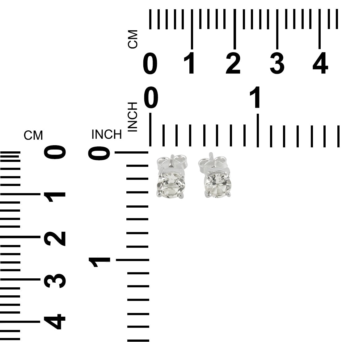 Starborn Faceted Danburite Round Post Style Earrings in Sterling Silver