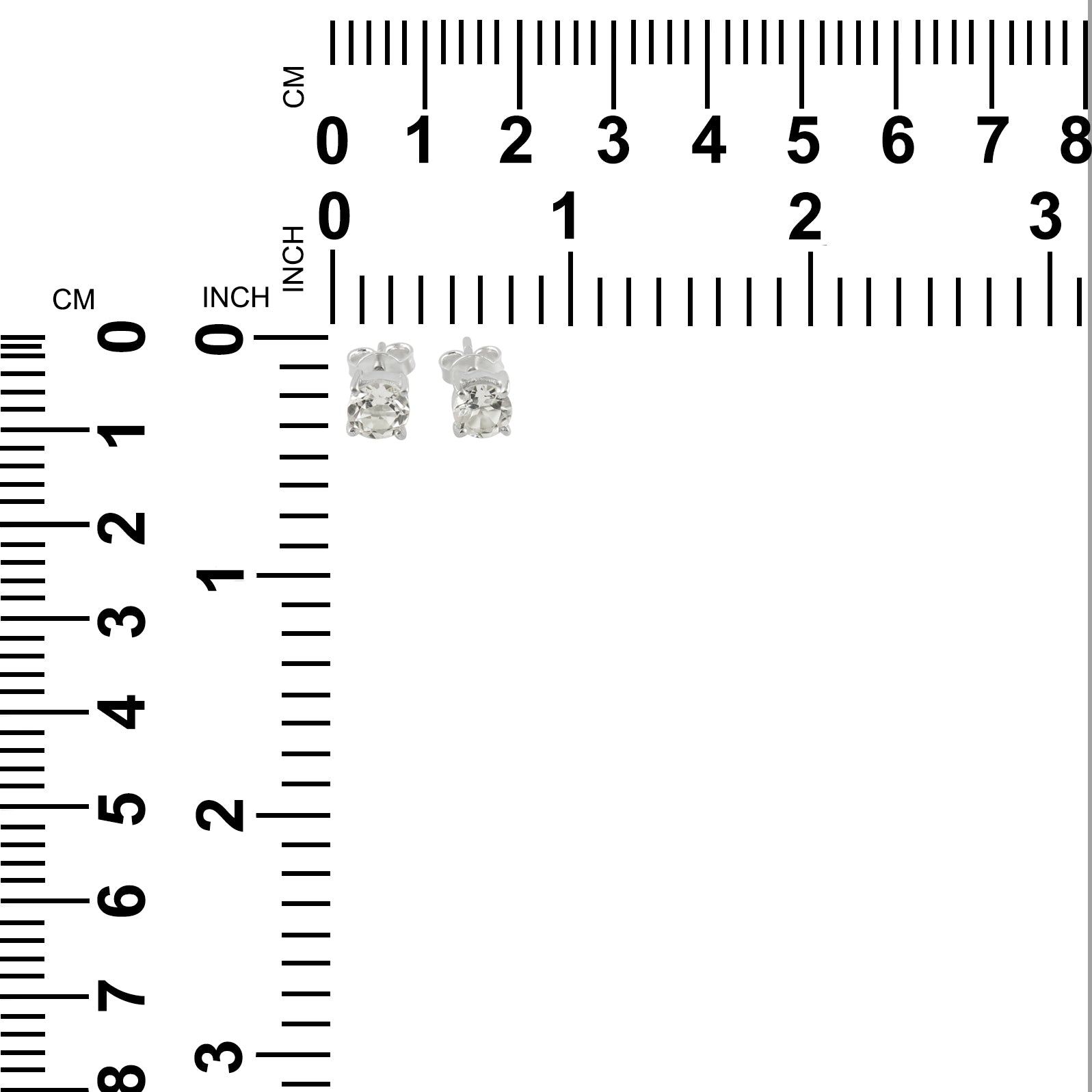 Starborn Danburite Crystal Faceted Round Post Style Earrings in Sterling Silver