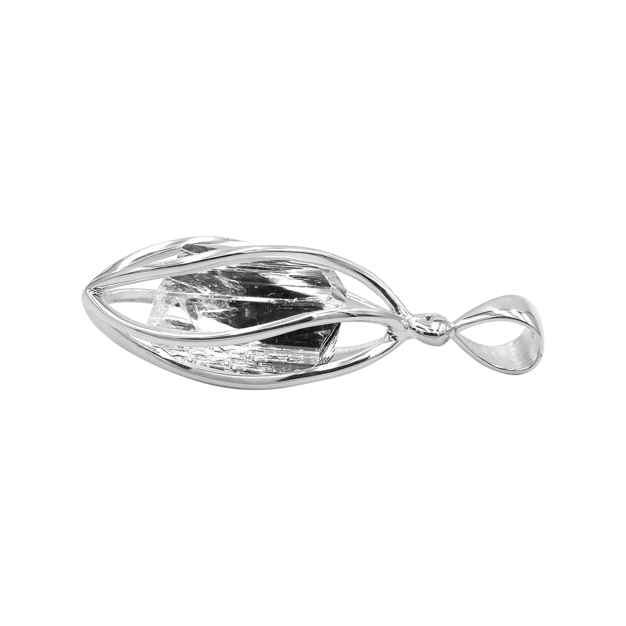 Colgante de cristal de danburita estilo jaula de plata de ley Starborn