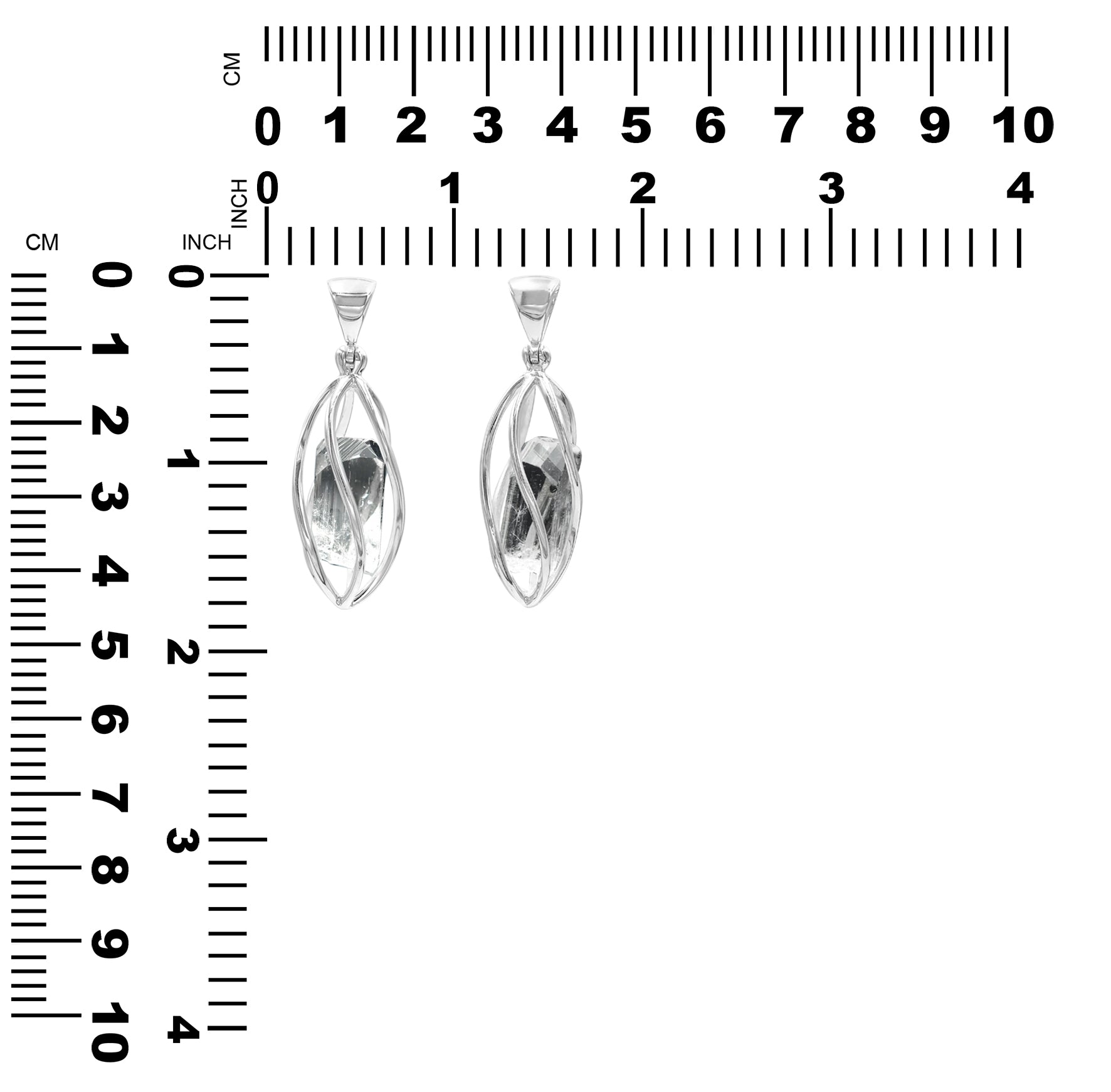 Colgante de cristal de danburita estilo jaula de plata de ley Starborn