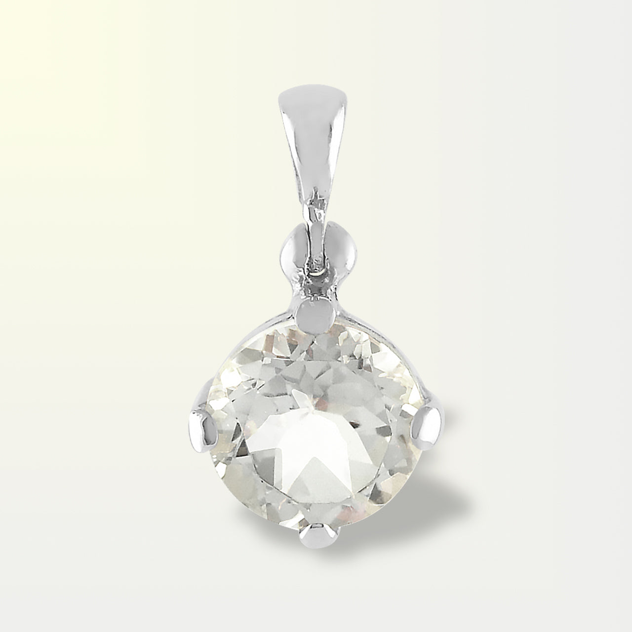 Starborn Danburite Round Faceted Pendant in Sterling Silver