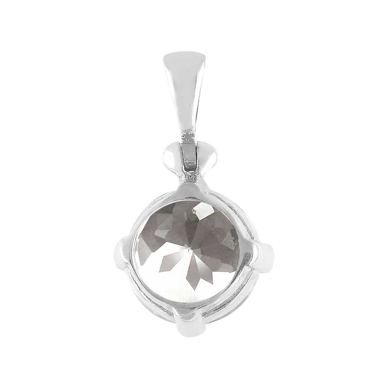Starborn Danburite Round Faceted Pendant in Sterling Silver