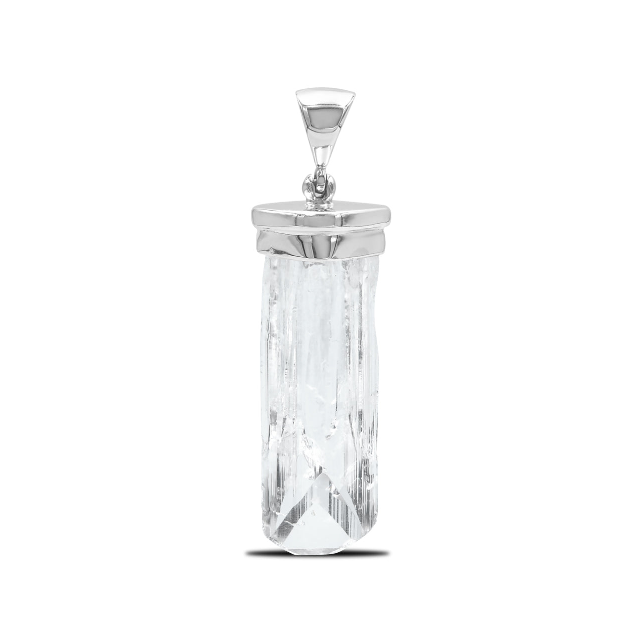 Starborn Danburite Crystal Cap Set Pendant in Sterling Silver
