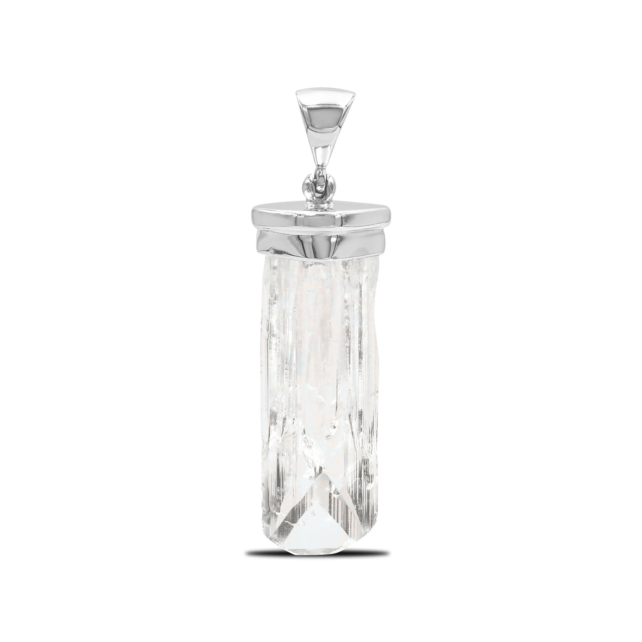 Starborn Danburite Crystal Cap Set Pendant in Sterling Silver