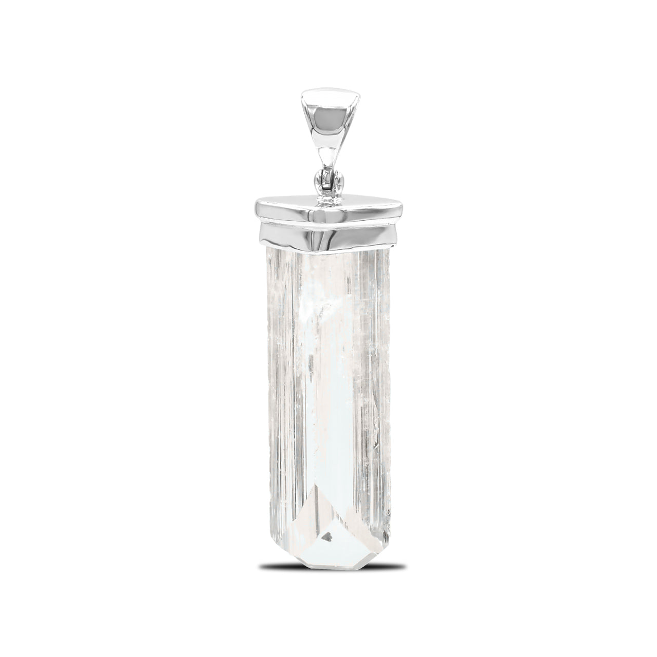 Starborn Danburite Crystal Cap Set Pendant in Sterling Silver