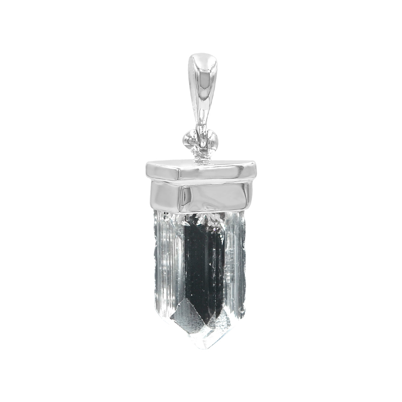 Starborn Danburite Crystal Cap Set Pendant in Sterling Silver