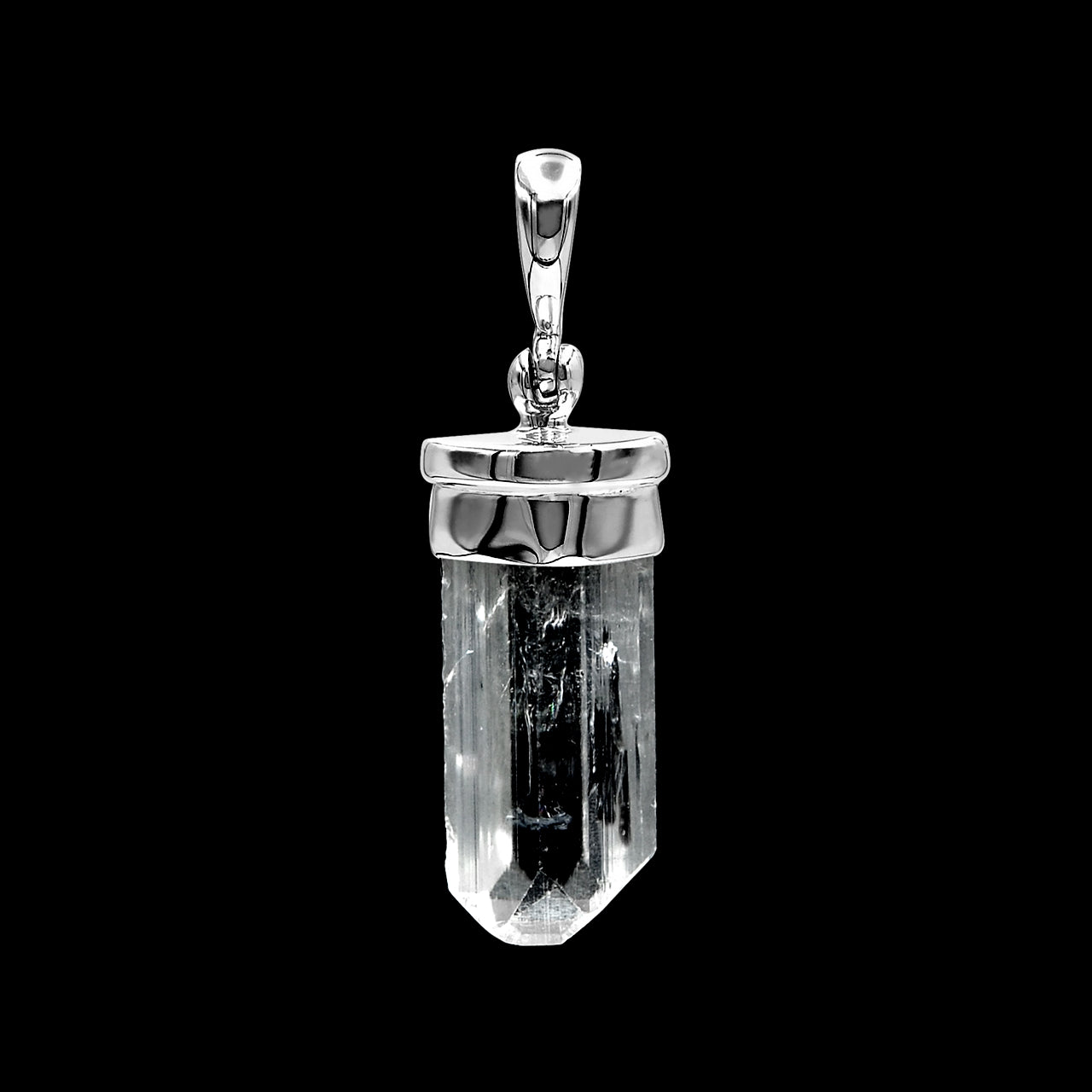 Starborn Danburite Crystal Cap Set Pendant in Sterling Silver