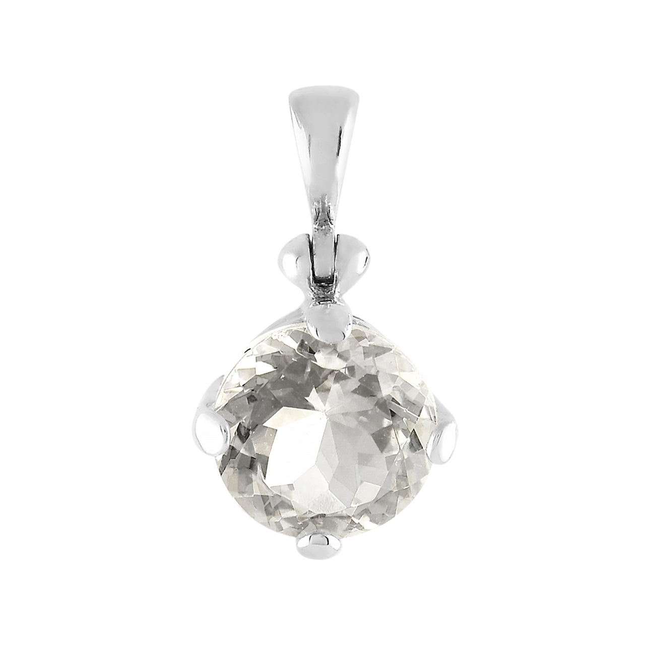 Starborn Danburite Round Faceted Pendant in Sterling Silver