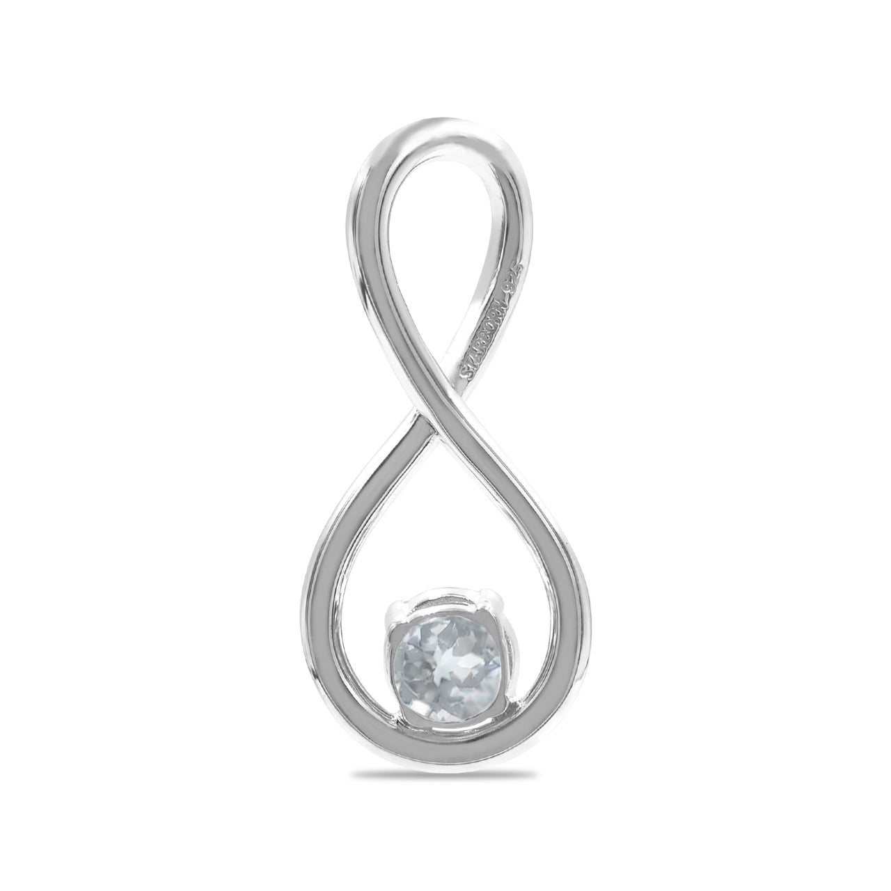 Starborn Faceted Danburite Infinity Pendant in Fine Sterling Silver