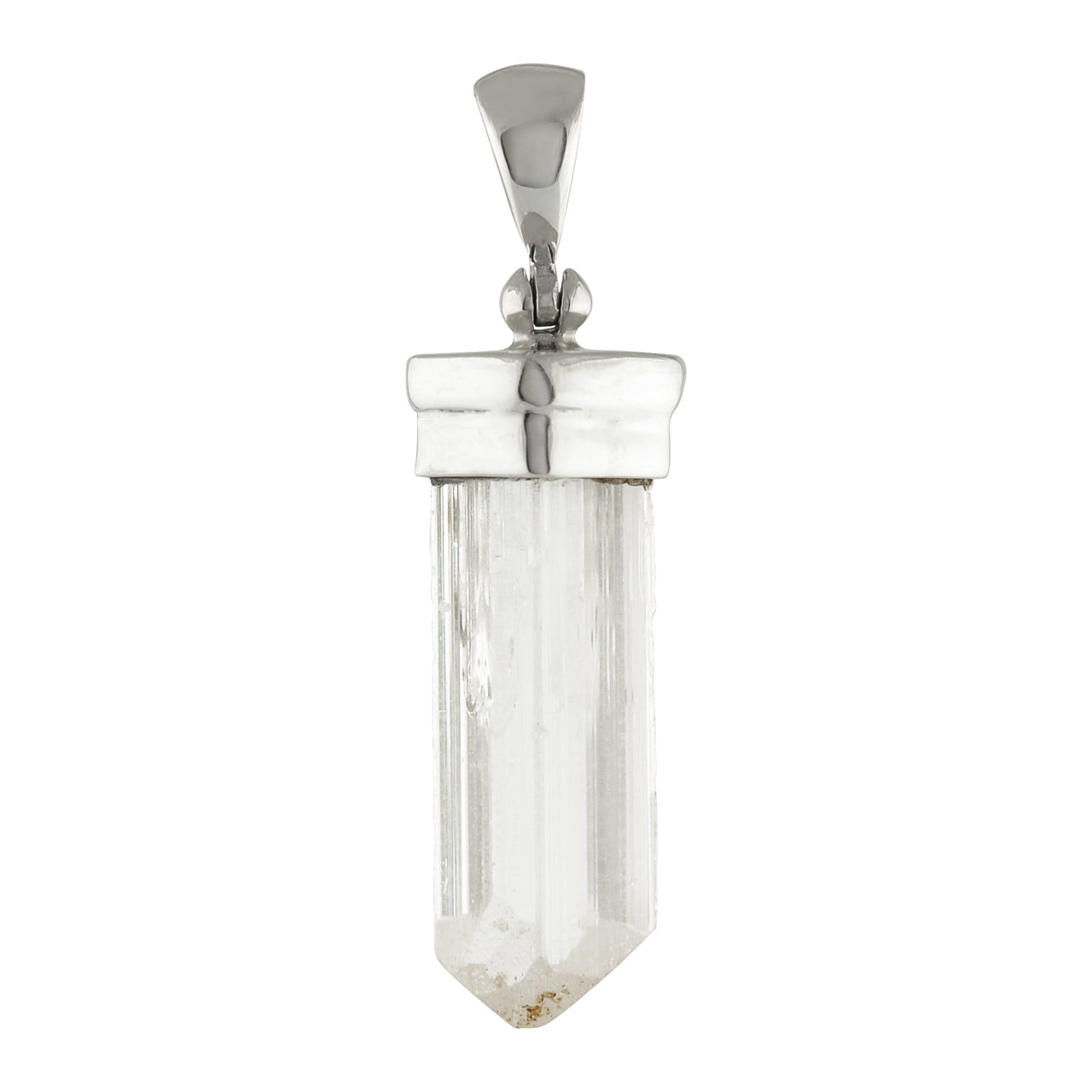 Colgante con casquillo de cristal de danburita Starborn en plata de ley grande