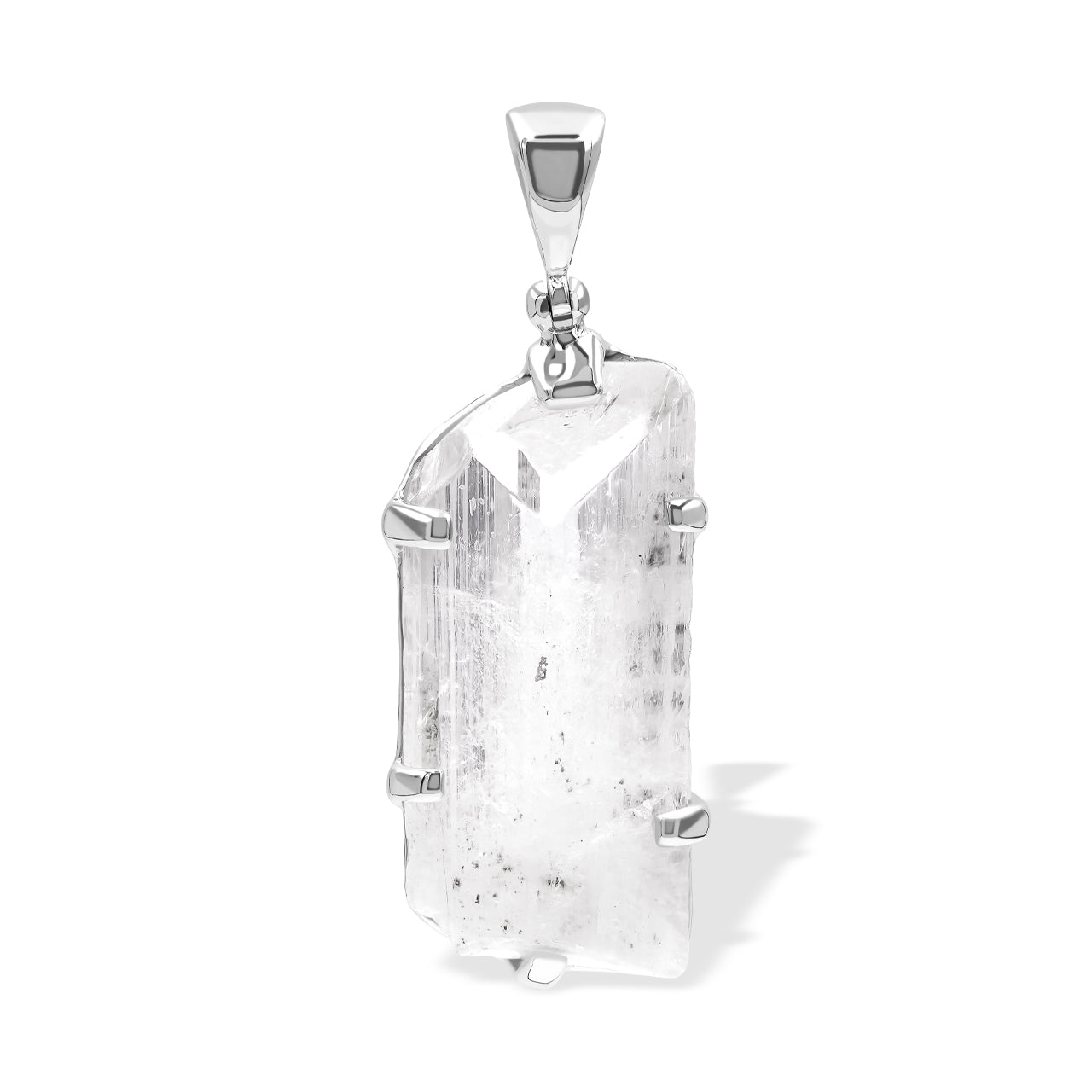 Starborn Danburite Crystal Pendant in Fine Sterling Silver